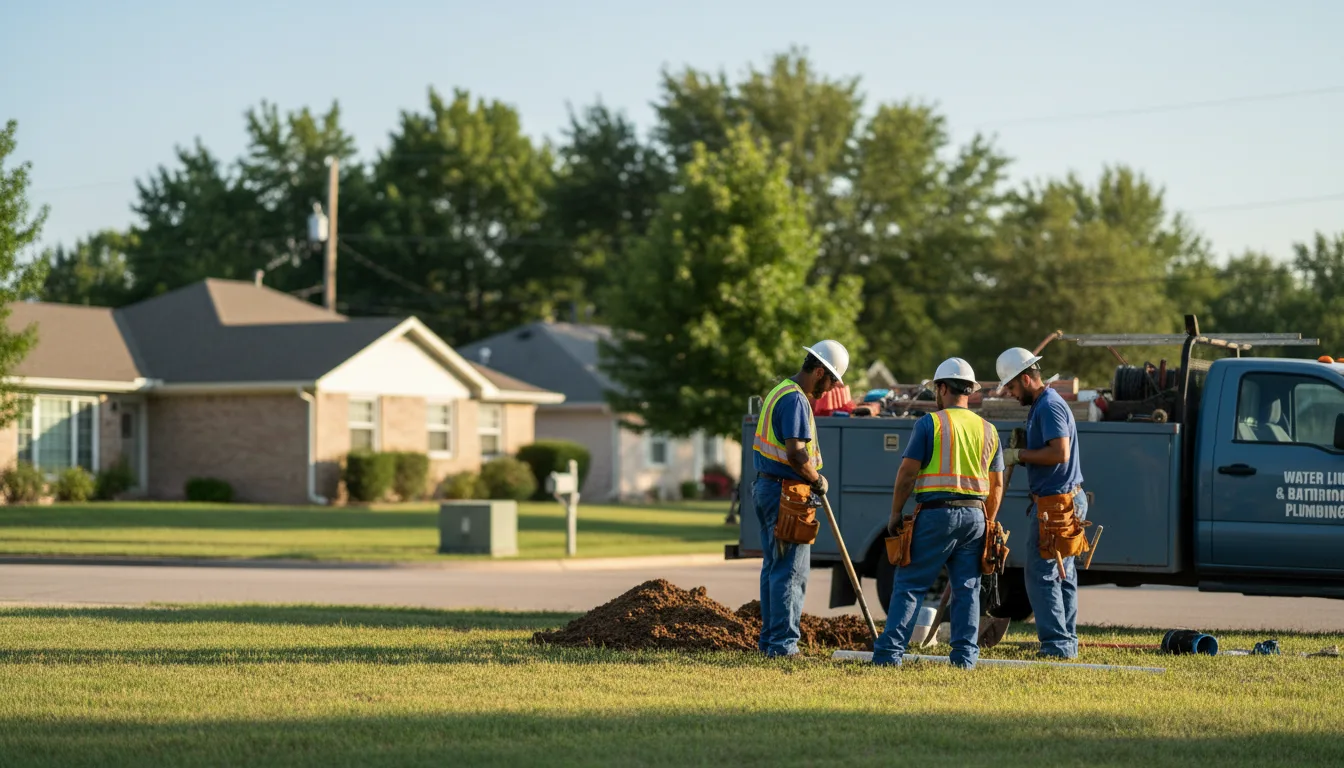 Residential water line and bathroom plumbing service in Donnellson, IA